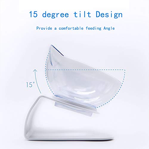 Luck Dawn Double Elevated Cat Bowls with Raised Stand, 15 Tilted c...