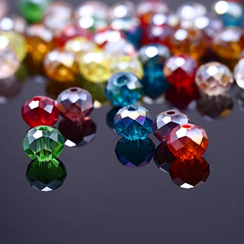 750pcs 8mm Glass Beads for Jewelry Making, Lucky Goddness Round Fa...
