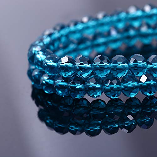 750pcs 8mm Glass Beads for Jewelry Making, Lucky Goddness Round Fa...