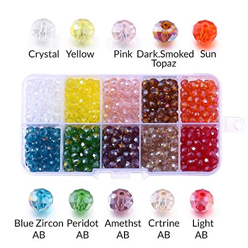 Glass Beads for Jewelry Making, Lucky Goddness 500pcs 6mm Briolett...