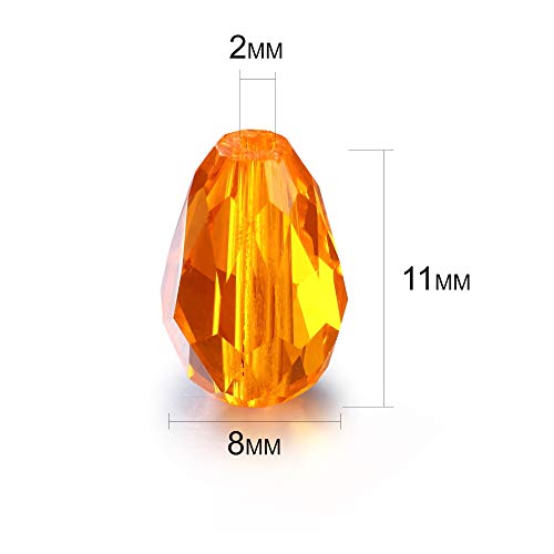 Teardrop Glass Beads Vertical Hole, Lucky Goddness 450pcs 8x11 mm ...