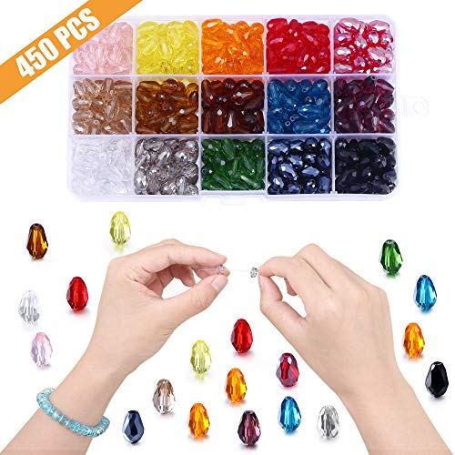 Teardrop Glass Beads Vertical Hole, Lucky Goddness 450pcs 8x11 mm ...