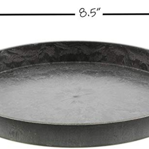 Lucky Winner Hard Plastic Plant Saucer, Faux Slate Look 8.5