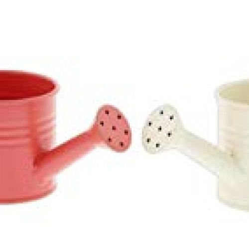 Set of 4 Metal Watering Can Planters in Light Pink, Hot Pink, Whit...