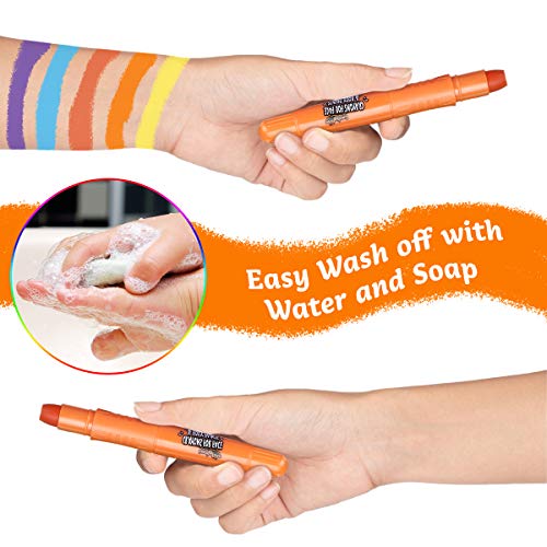 Face Paint Crayon 16 Colors, Luckyfine Face Painting Kit for Kids,...