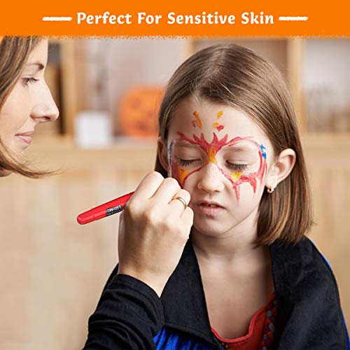 Face Paint Crayon 16 Colors, Luckyfine Face Painting Kit for Kids,...