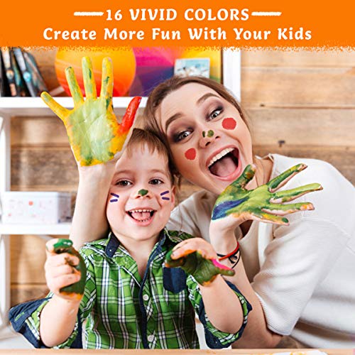 Face Paint Crayon 16 Colors, Luckyfine Face Painting Kit for Kids,...