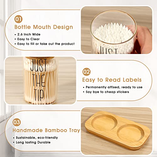 Funny Qtip Holder Dispenser 2 Pack Glass Apothecary Jars Bathroom ...