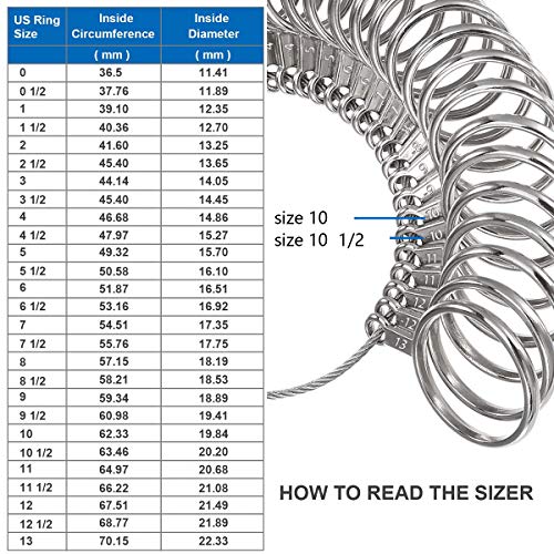 27 Pcs Metal Ring Sizer, Finger Gauges Measuring Ring Tool, Ring S...
