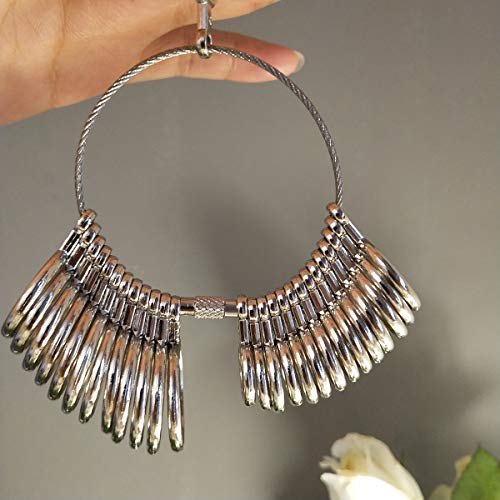 27 Pcs Metal Ring Sizer, Finger Gauges Measuring Ring Tool, Ring S...