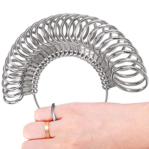27 Pcs Metal Ring Sizer, Finger Gauges Measuring Ring Tool, Ring S...