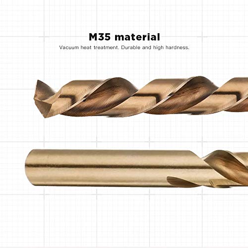 LudoPam 1/8 Inch Cobalt Drill Bit Set, M35 HSS Twist Jobber Length...