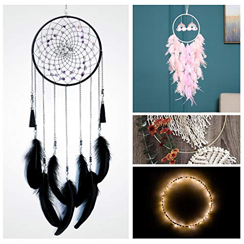 3 Pack 14 Inch Large Metal Floral Hoop Wreath Macrame Gold Hoop Ri...
