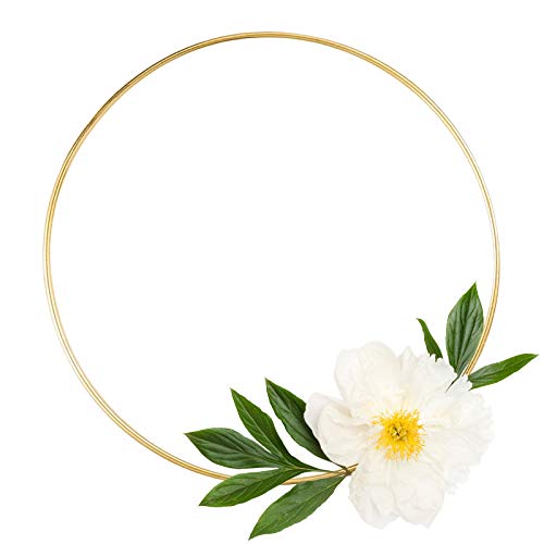 8 Pack Large Metal Floral Hoop Wreath Macrame Gold Hoop Rings6 In...