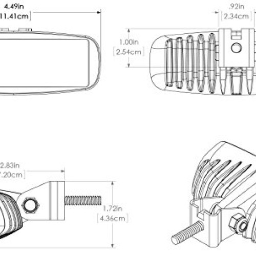 Lumitec Caprera2 101103, LED Flood Light, Bracket Mount, White Hou...