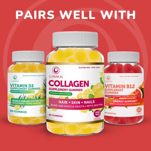 Vegan Biotin Gummies - Hair Skin and Nails Vitamins with Vitamin C...