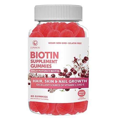 Vegan Biotin Gummies - Hair Skin and Nails Vitamins with Vitamin C...