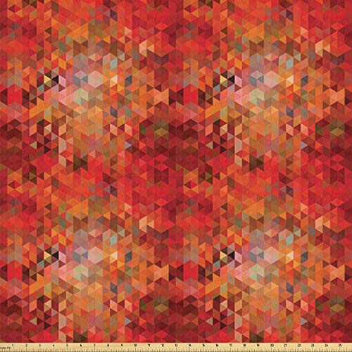 Lunarable Abstract Triangle Fabric by The Yard, Abstract Pattern o...