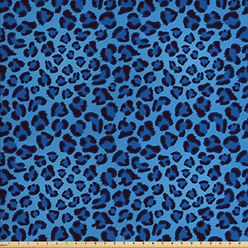 Lunarable Animal Print Fabric by The Yard, Leopard Skin Animal Pri...