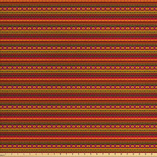 Lunarable Aztec Fabric by The Yard, South American Abstract Border...