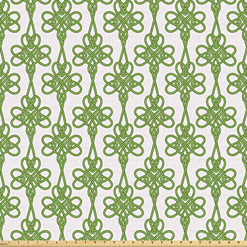 Lunarable Celtic Fabric by The Yard, St. Patricks Day Theme Celti...