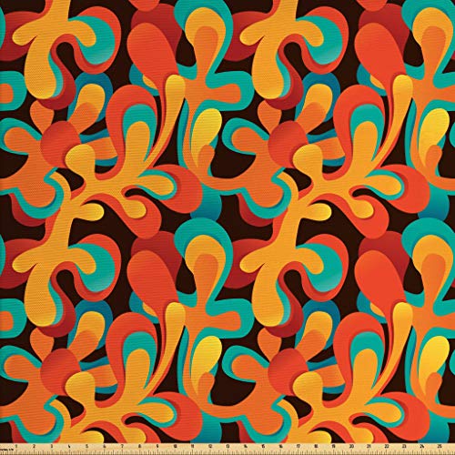 Lunarable Contemporary Fabric by The Yard, Abstract Color Pattern ...
