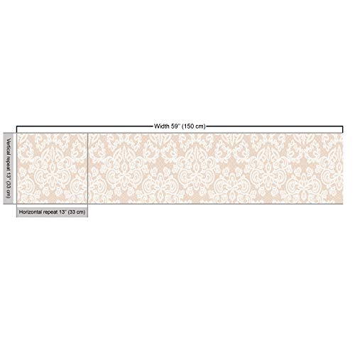 Lunarable Damask Fabric by The Yard, Wedding Inspired Symmetrical ...