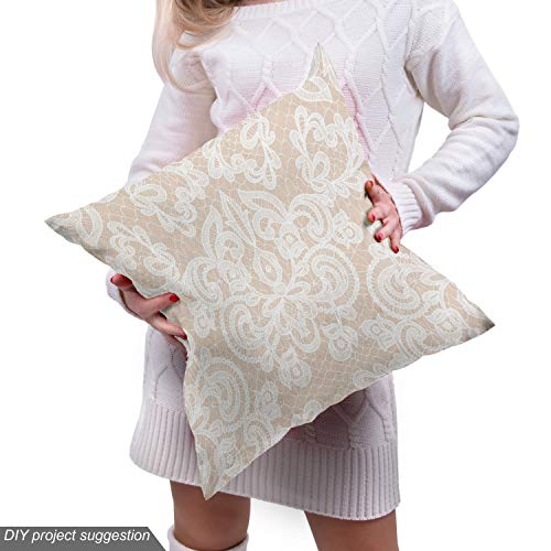 Lunarable Damask Fabric by The Yard, Wedding Inspired Symmetrical ...
