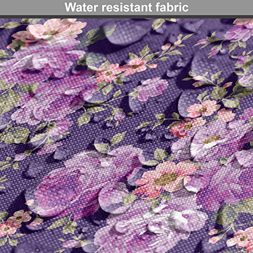 Lunarable Flower Fabric by The Yard, Rose Flower Pattern Feminine ...