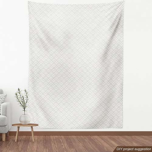 Lunarable Geometric Fabric by The Yard, Geometric Diamond Tile Pat...