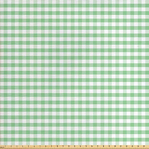 Lunarable Geometric Fabric by The Yard, Monochrome Checkered Motif...