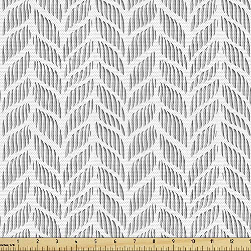 Lunarable Grey Abstract Fabric by The Yard, Norwegian Pattern Trad...