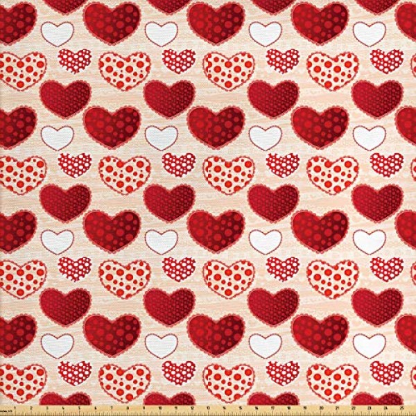 Lunarable Love Fabric by The Yard, Love Valentines Day Patchwork ...