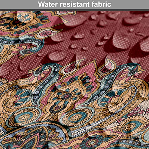 Lunarable Maroon Fabric by The Yard, Oriental Traditional Paisley ...