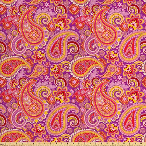 Lunarable Paisley Fabric by The Yard, Design Elements Traditional ...