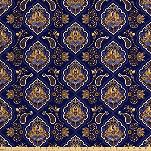 Lunarable Paisley Fabric by The Yard, Pattern with Effects and Flo...