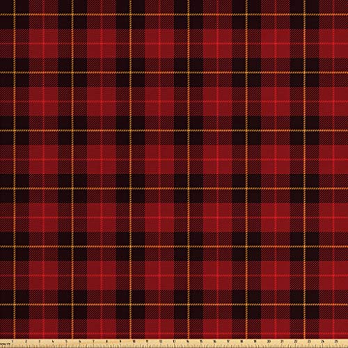 Lunarable Plaid Fabric by The Yard, Scottish Tartan with Tradition...