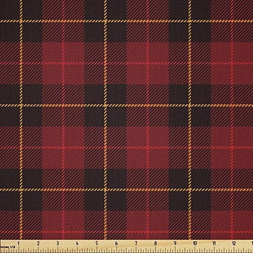 Lunarable Plaid Fabric by The Yard, Scottish Tartan with Tradition...