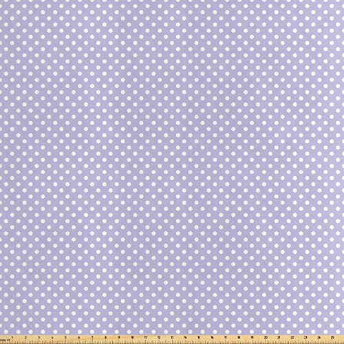 Lunarable Polka Dot Fabric by The Yard, Pastel Backdrop with Diago...