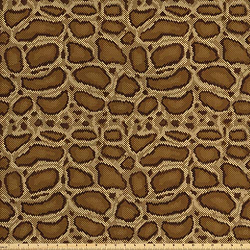 Lunarable Reptile Fabric by The Yard, Python Snakeskin Pattern Geo...