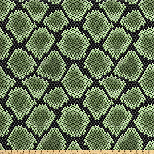 Lunarable Reptile Fabric by The Yard, Scale Pattern Abstract Natur...
