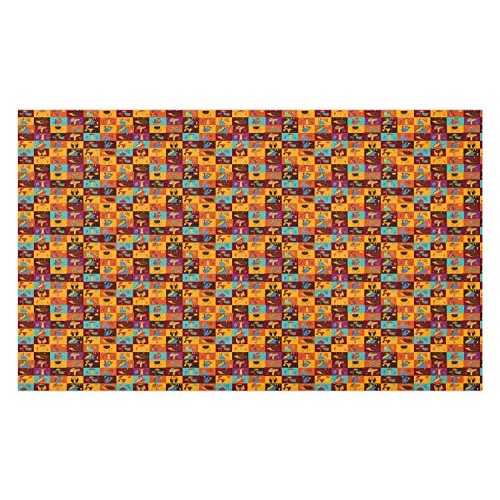 Lunarable Retro Doormat, Continuing Woodland Animals Mushrooms and...