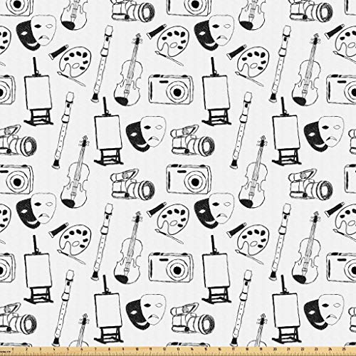 Lunarable Sketch Fabric by The Yard, Classic Fine Arts and Objects...