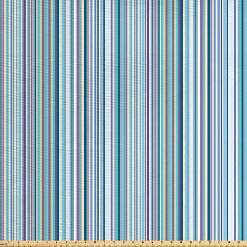 Lunarable Striped Fabric by The Yard, Simplistic Pattern with Vert...