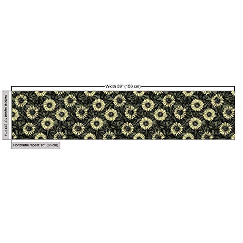 Lunarable Sunflower Fabric by The Yard, Abstract Nature Inspired I...