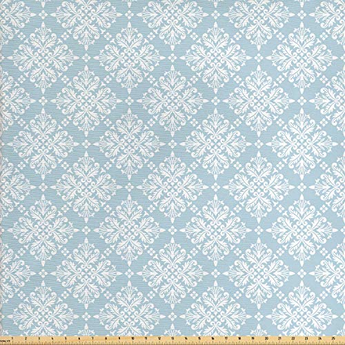 Lunarable Vintage Fabric by The Yard, Baroque Medieval Inspired Pa...