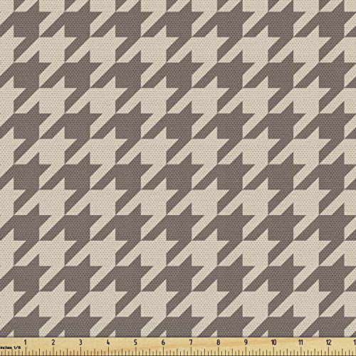 Lunarable Vintage Fabric by The Yard, Traditional Scottish Houndst...