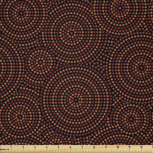 Lunarable Yellow and Red Fabric by The Yard, Australian Aboriginal...