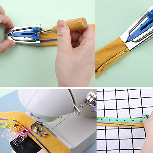 Bias Tape Tool Kit with Instruction, 4 Sizes Bias Tape Maker with ...