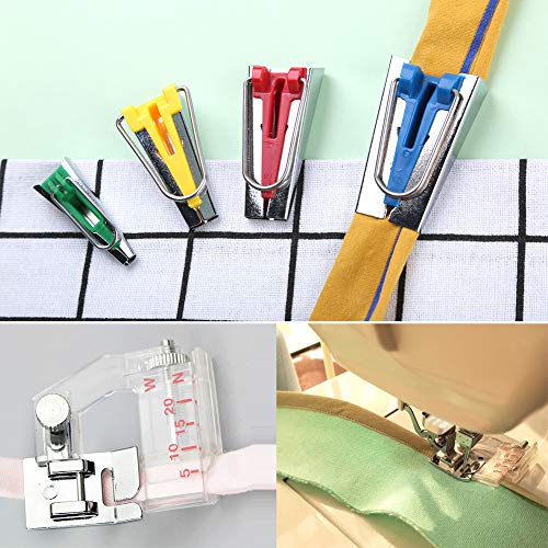 Bias Tape Tool Kit with Instruction, 4 Sizes Bias Tape Maker with ...